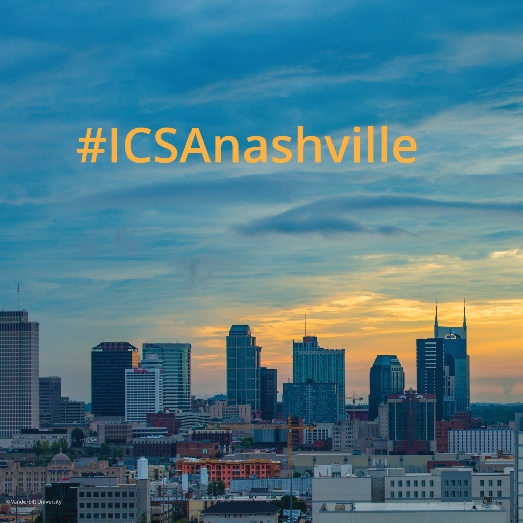 Nashville skyline with #ICSAnashville hashtag printed across the sky